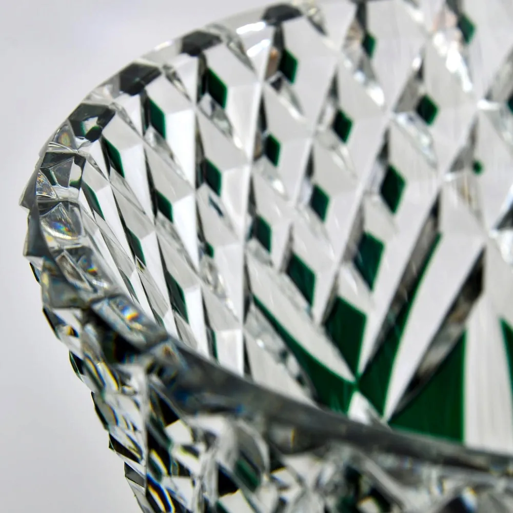 Редкость! Ваза на ноге Зелёного Цвета, Хрусталь VAL SAINT LAMBERT Бельгия 50гг.