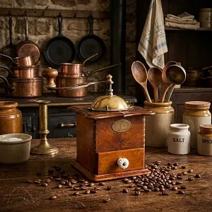 Антикварная Ручная Механическая Кофемолка PeDe, Голландия начало ХХ века.