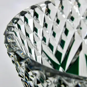 Редкость! Ваза на ноге Зелёного Цвета, Хрусталь VAL SAINT LAMBERT Бельгия 50гг.