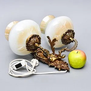 Винтажный Электрический Настенный Двух рожковый Светильник - Бра, бронза СССР 70 -е гг.