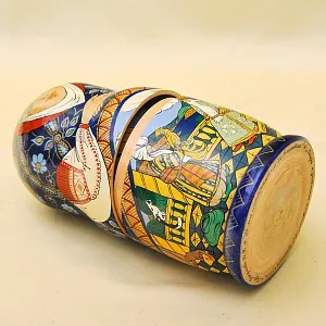 Русский Сувенир Матрёшка - Авторская роспись - «Сказка о Золотом Петушке», Дерево - Россия -1995 год. 