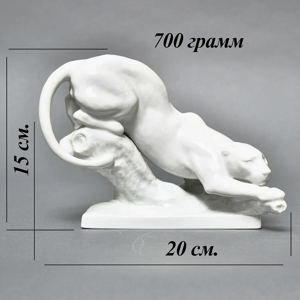 Коллекционная Фарфоровая статуэтка «ПАНТЕРА», MEISSEN Германия, первая половина ХХ века. 