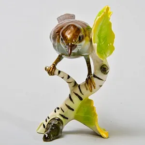 Коллекционная Фарфоровая статуэтка «Птица на березовой ветке», Goebel Германия 1972 - 1979 годы.