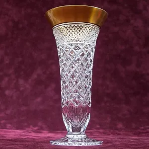 Хрустальная Ваза с Золотым кантом, Н - 20 см., SCHONBORNER, Германия 60-е гг.
