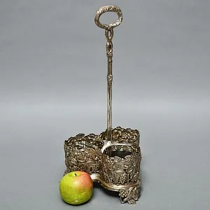 Старинная Винная передача - Подставка для Винных бутылок, Металл Silverpalted, Англия.