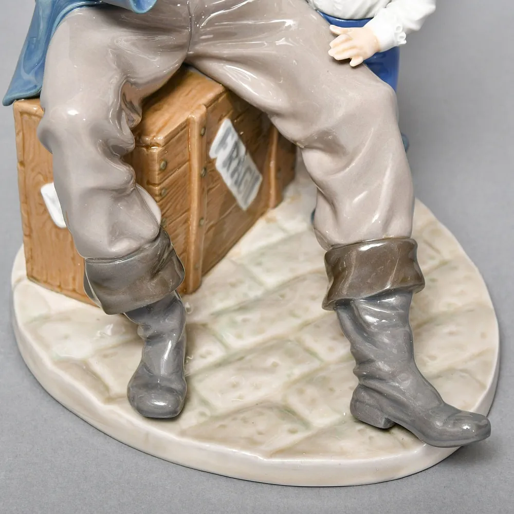 Коллекционная Фарфоровая статуэтка «Старый моряк и мальчик», Lladro Испания, 1984 - 2002 годы. 