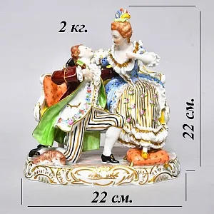 Коллекционная Фарфоровая статуэтка «Признание в любви», SP Dresden Германия.