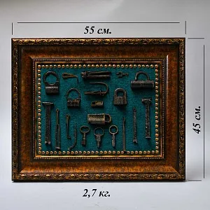 Настенное Коллекционное Панно - Картина «Старинные Замки и Засовы», Россия конец XIX - начало ХХ века.