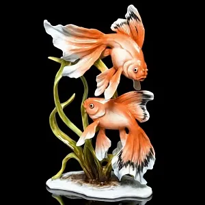 Коллекционная Фарфоровая статуэтка «Две золотые рыбки», ROSENTHAL Германия, 1974 - 1982 годы.