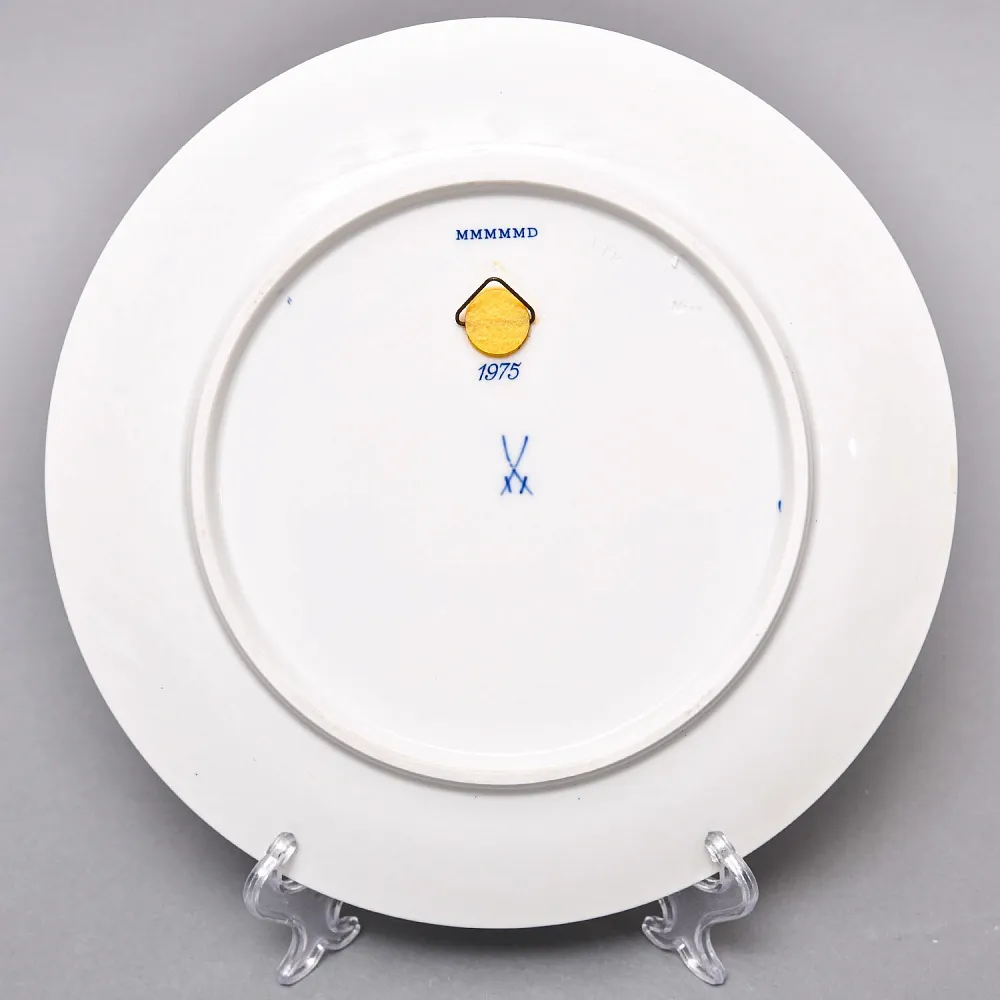 Коллекционная Настенная Тарелка - Блюдо «Рождественский пейзаж»,Фарфор MEISSEN Германия - 1975 год. 