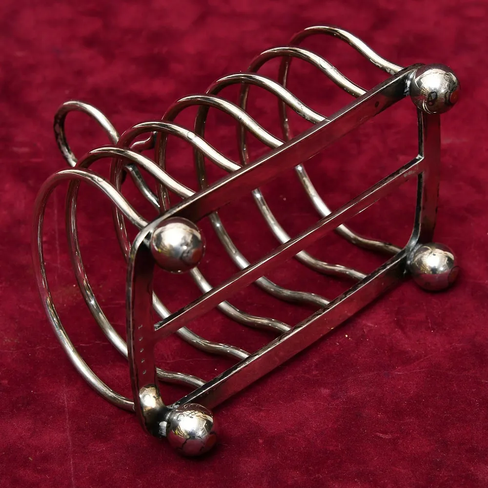 Винтажная Подставка для Тостов, Металл Silverplated, SHEFFIELD Англия - середина ХХ века.