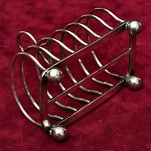 Винтажная Подставка для Тостов, Металл Silverplated, SHEFFIELD Англия - середина ХХ века.