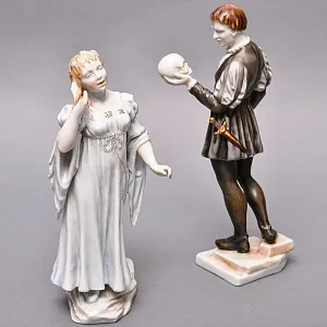 Редкость! Парные Фарфоровые статуэтки «Гамлет и Офелия», HEREND Венгрия - середина ХХ века.