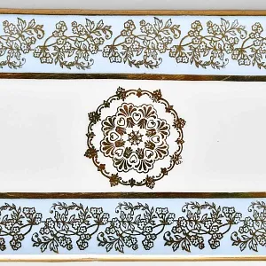 Набор для подачи и сервировки - 3 предмета, "Незабудки" Фарфор Haviland Франция, первая половина ХХ века.