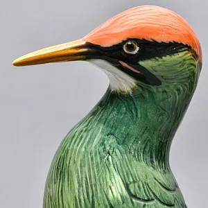 Большая Фарфоровая Статуэтка «Пара птиц - Зелёный Дятел», Карл Энс / Karl Ens, Германия.