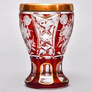 Рубиновый Хрусталь - Винтажная Вазочка - Кубок, Egermann, Богемия, Чехия 50гг.
