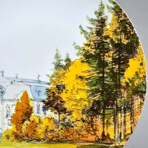 Редкость! Коллекционная Фарфоровая Тарелка - Блюдо «Замок Ягерхоф в Дюссельдорфе», Германия -1987 г.