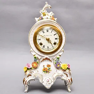 Винтажные Каминные Механические Фарфоровые Часы с боем «Время Роз», Franz Hermle & Sohn Германия 50 гг. 