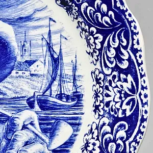 Декоративная Фарфоровая Тарелка - Блюдо «Старый моряк», DELFTs - Royal Boch Бельгия. 