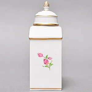 Фарфоровая Чайница с крышкой «BLUME», MEISSEN / МЕЙСЕН Германия, середина ХХ века.