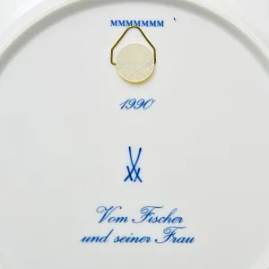 Коллекционная Фарфоровая Тарелка - Блюдо «Сказка. Золотая Рыбка», MEISSEN Германия - 1990 год.