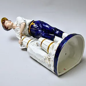 Большая Фарфоровая Статуэтка «Юноша Водонос» ROYAL DUX BOHEMIA, Чехословакия -1957 год.