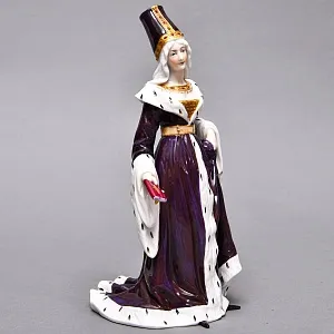 Антикварная статуэтка «Средневековая дама с книгой», Фарфор Dressel & Kister Passau Германия, 1907 - 1922 гг.