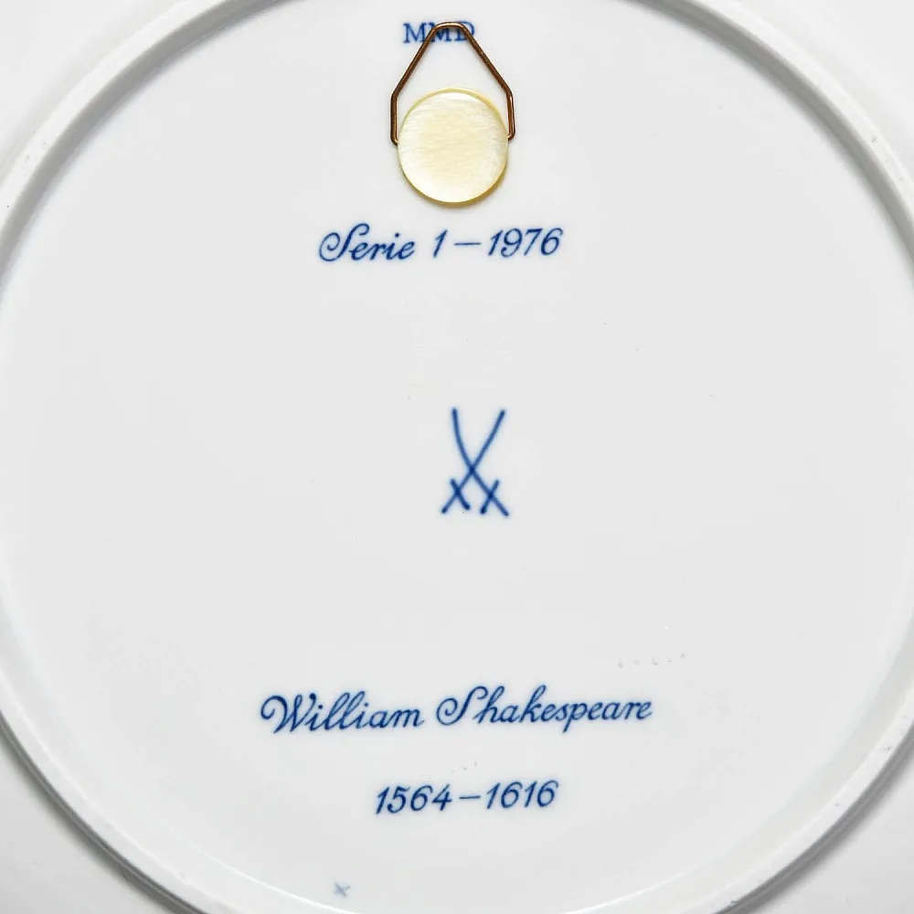 Коллекционная Фарфоровая Тарелка - Блюдо «Уильям Шекспир», MEISSEN Германия, 1976 год. 