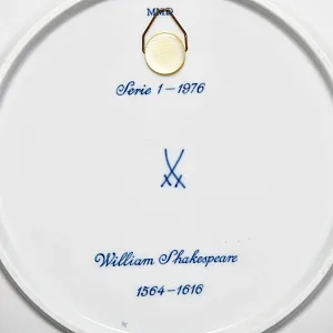 Коллекционная Фарфоровая Тарелка - Блюдо «Уильям Шекспир», MEISSEN Германия, 1976 год. 