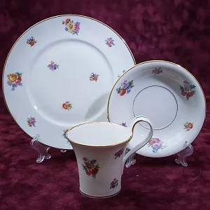 Коллекционная Чайная фарфоровая тройка - «ЛЕТО» Furstenberg, Германия 50 -егоды ХХ века.