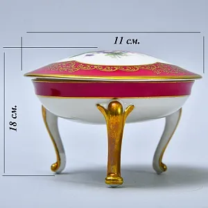 Классическая Фарфоровая Шкатулка - Бонбоньерка «Цветение Лета», LINDNER Германия, середина ХХ в.