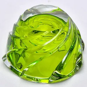 Фигурная Хрустальная Пепельница «Изумрудная Капля» Хрусталь VAL SAINT LAMBERT Бельгия.