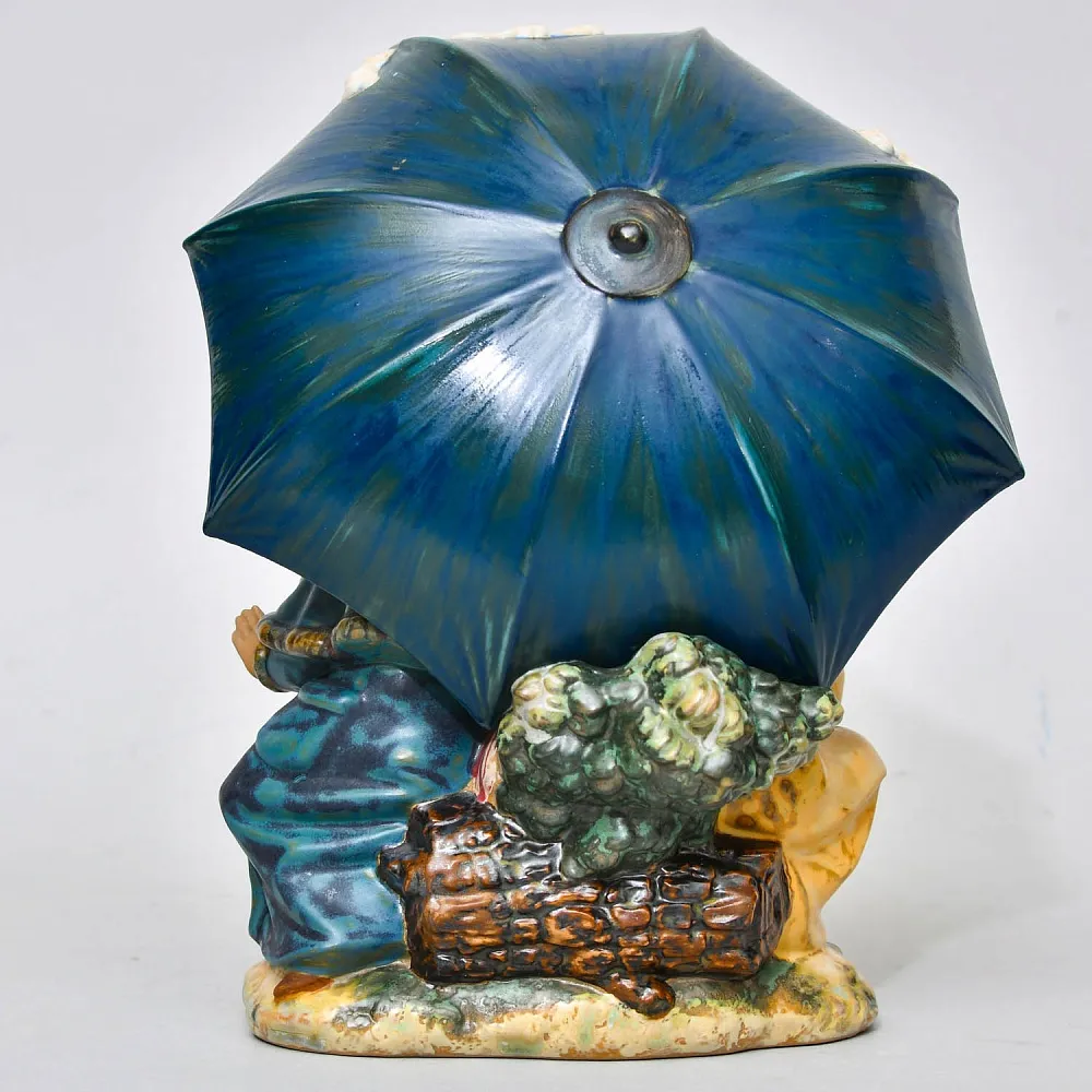 Коллекционная Фарфоровая статуэтка «Трое под зонтом». Грес Lladro Испания, 1978 - 1988 годы.