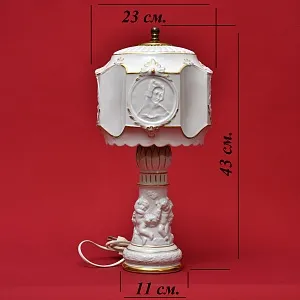 Фарфоровая Электрическая Лампа «ПОРТРЕТЫ», Литофания, Sitzendorf Германия.