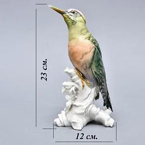 Птица - Фарфоровая статуэтка «Зелёный дятел», Карл Энс / Karl Ens, Германия, 30-е годы ХХ века.
