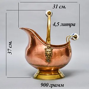 Классический Медный Зольник с Фарфоровыми ручками, Англия первая половина ХХ века!