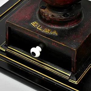 Большая Антикварная Чугунная Ручная Механическая Кофемолка ELMA, Франция начало ХХ века.