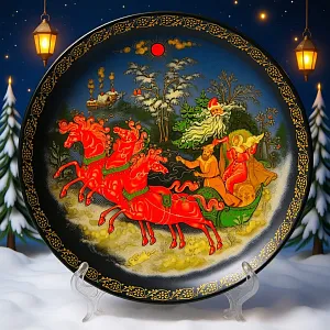 Коллекционная Тарелка «Сказка - МОРОЗКО» Фарфор - ЛФЗ, СССР - 1990 год.