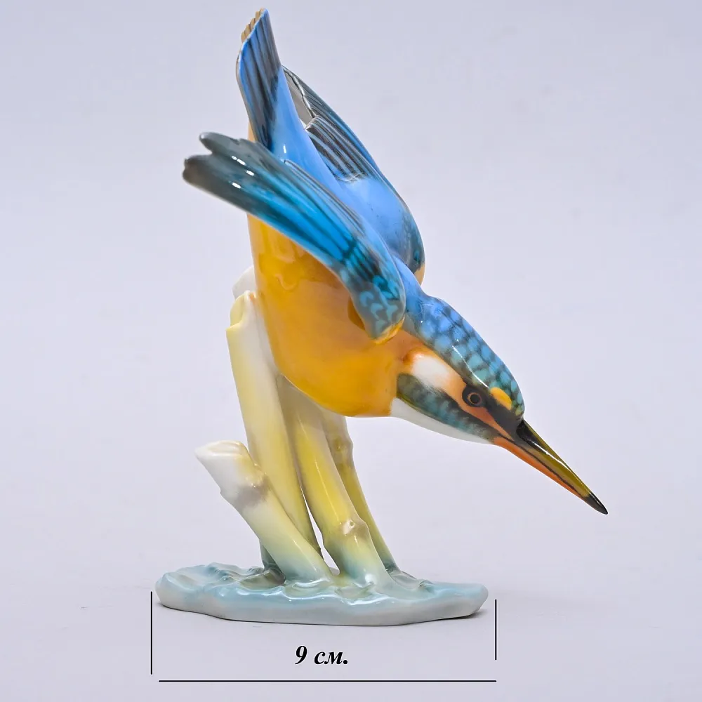Фарфоровая Статуэтка «Птица - Зимородок», Hutschenreuther Германия, вторая половина ХХ века.