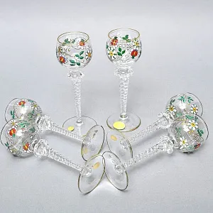 Хрустальные Бокалы для Вина «Blumenstrauß», Theresienthal Германия, 80 -е годы ХХ века. 