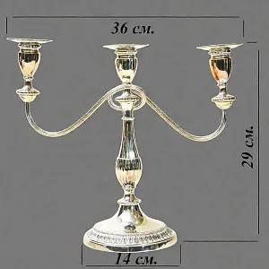 Старинный Канделябр - Подсвечник на Три Свечи, Silverplated SHEFFIELD Англия, начало ХХ века.
