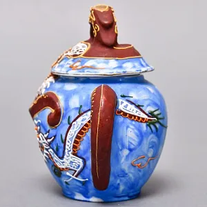 Чайный Сервиз на 6 персон «Небесные Драконы», Фарфор SATSUMA Япония, середина ХХ века.