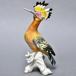 Птица - Фарфоровая статуэтка «Удод» Н -26 см., Карл Энс / Karl Ens Германия, 50-е гг. ХХ века.