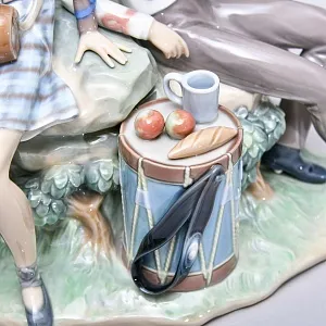 Редкость! Коллекционная Фарфоровая статуэтка «Маркитантка и Барабанщик», Lladro Испания.