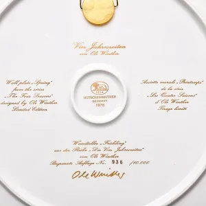 Коллекционная Тарелка - Настенное Блюдо «Времена года. Весна», Фарфор Hutschenreuther Германия - 1978 год. 