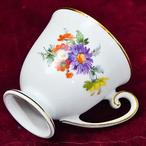 Коллекционная Кофейная Пара «Летний букет», фарфор Tirschenreuth, Германия -70 гг.