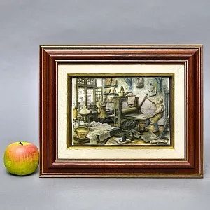 Объемная Картина - Панно в технике 3D декупаж «Старинная типография», 70-е годы ХХ века.