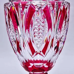 Редкость! Хрустальная Ваза на ноге VAL SAINT LAMBERT (Вал Сант Ламберт) Бельгия, середина ХХ века.