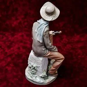 Редкость!!! Коллекционная Фарфоровая Статуэтка «Бродячий музыкант. Скрипач», Lladro Испания - 1974 год.