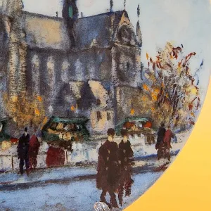  Коллекционная Тарелка «Париж - Собор Парижской Богоматери» Фарфор, Лимож, Limoges, Франция.